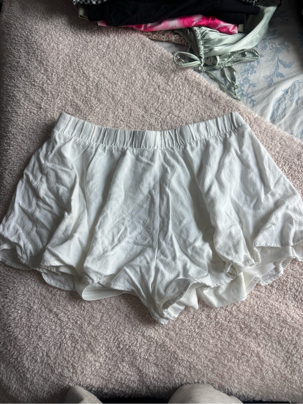 White Women's Layered Sleep Shorts